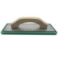 Professional Plaster Float Trowel with Wooden Handle and Green Sponge Base